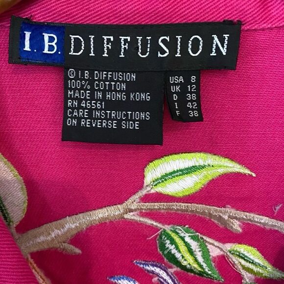 I.B. Diffusion Sz 8 Fuschia Pink Heavy Embroidered Koi Fish Vintage Jacket - Picture 5 of 12
